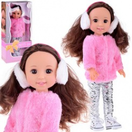 Adorable doll 38 cm Pink fur and ushanka Winter clothing ZA4767 universal