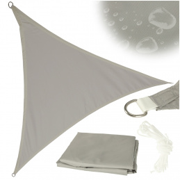 LUARO sunshade for garden terrace, water-resistant 3x3x3m triangle, gray