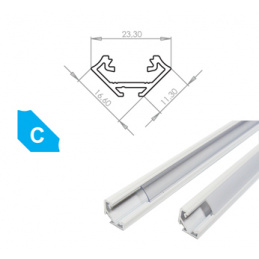 Aluminum profile for LED strips C Corner Painted white 1m
