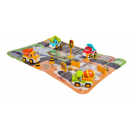 Set of Construction Cars with Sound and Light Function + Accessories