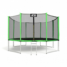 Aga SPORT PRO Trampoline 366 cm Light Green + Safety Net + Ladder