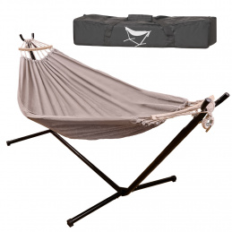 Garden hammock with frame for two people, hammock stand, large strong hammock + cover 200 cm 100 kg
