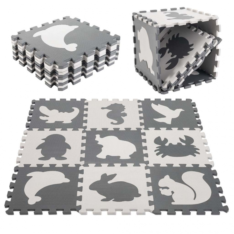 Aga Contrast Foam Puzzle 85 cm x 85 cm 9 pieces Black and white