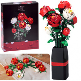 Building Set Flowers in a Vase BOUQUET OF ROSES + Vase 818 Pieces ZA5760 Universal