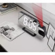 Mirror clock with projector Black Izoxis 19576