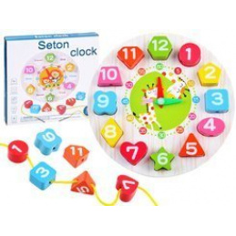 Wooden educational clock with sorter ZA3608
