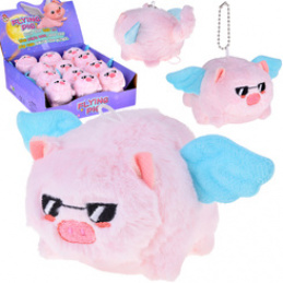 Adorable Plush Pig Keychain with Rotating Tail ZA5680 Universal