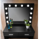 Aga Dressing table with mirror and lighting + stool Matte Black