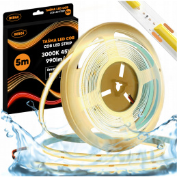 COB Neon LED Strip 12V - 480D - 9W/m - IP67 - 5m - 990lm - warm color