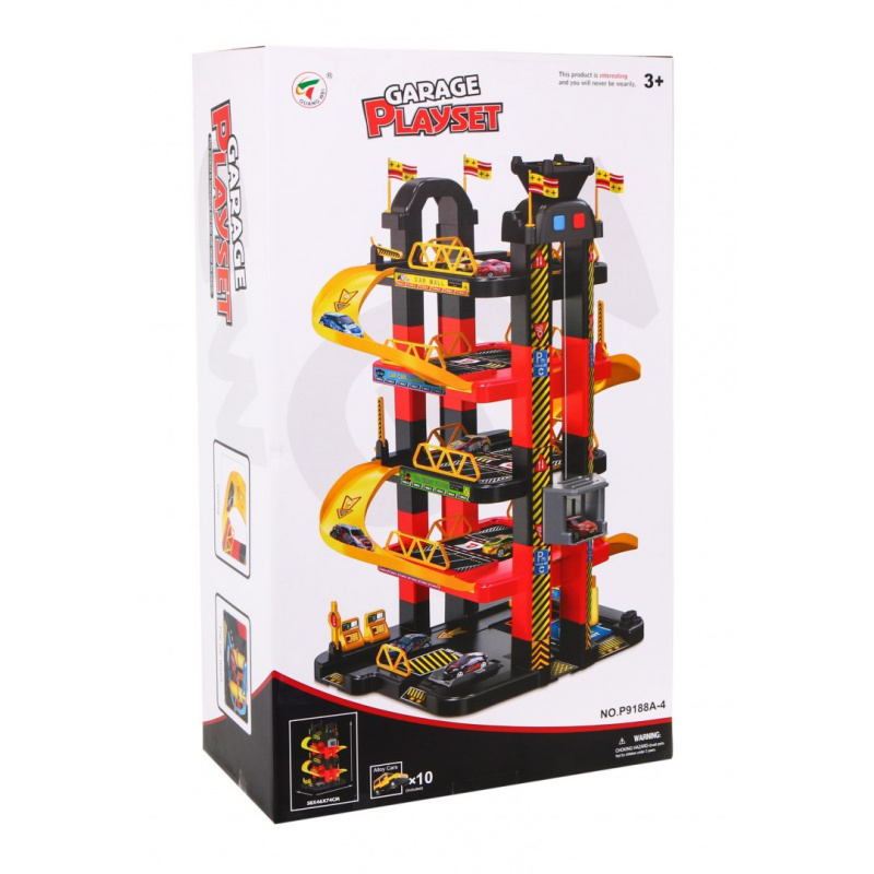 5-level children's parking garage 3+ Movable elevator + 10 cars + lights