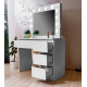 Aga Dressing table with mirror, lighting and el.drawer Glossy White