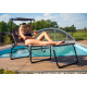 Linder Exclusiv Garden lounger XXL with canopy Taupe