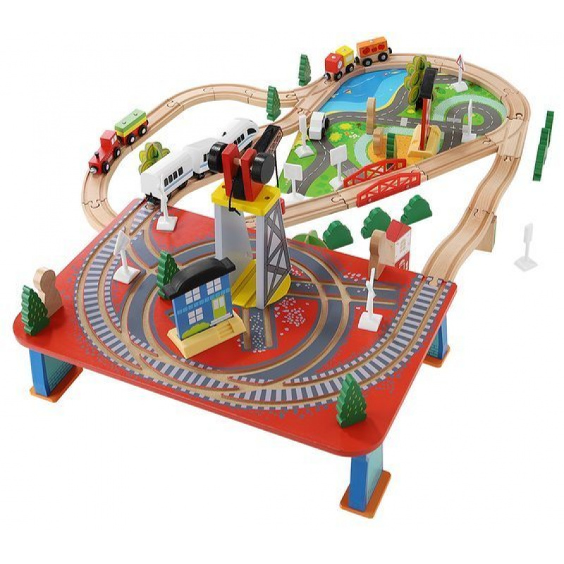 Aga4Kids Wooden Train Track 78 pieces on batteries