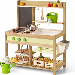 Wooden Garden Kitchen with Grill