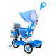 Children's tricycle Elephant Blue + sounds + canopy + barrier + footrest + handle + runners + storage space