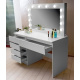 Aga Dressing table with mirror and lighting + stool Matte white