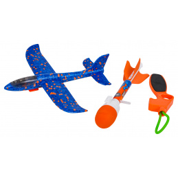 Blue Airplane 2-in-1 Set with Launcher