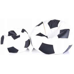 Aga Sofa bag BALL XXXL Black - White + footrest
