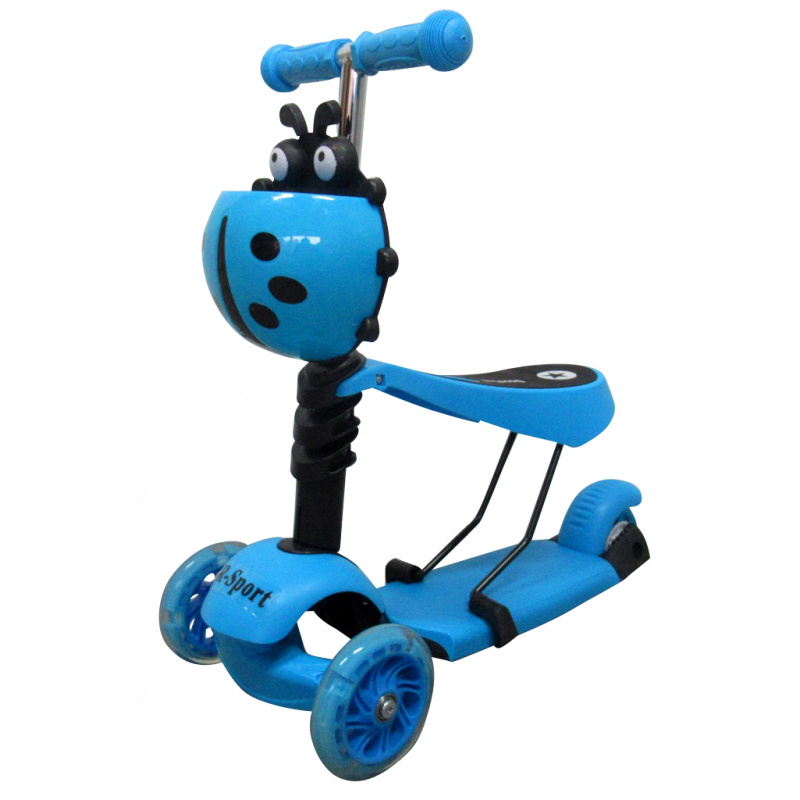 R-Sport Children's three-wheeled scooter 5in1 with LED wheels H3 Blue