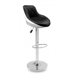 Aga Bar Chair Silver/Black/White