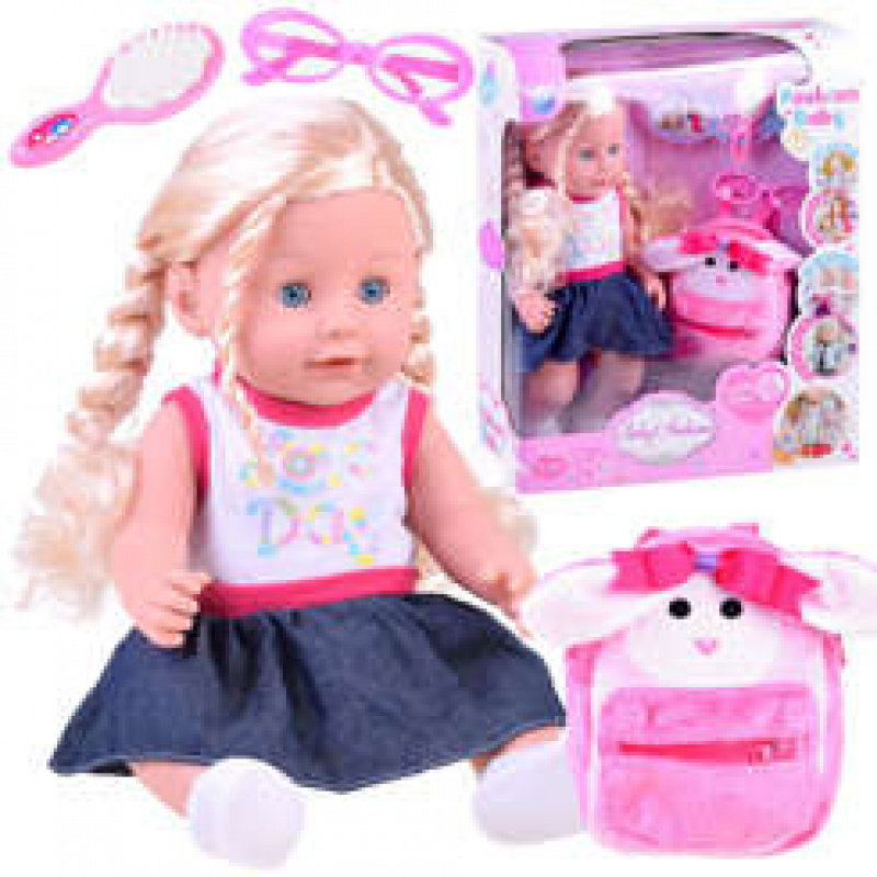 Doll with braids and backpack ZA3890