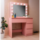 Aga Dressing table with mirror, lighting and el.drawer Pink