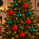 Aga Set of Christmas baubles 6 cm 10 pcs red and bottle green