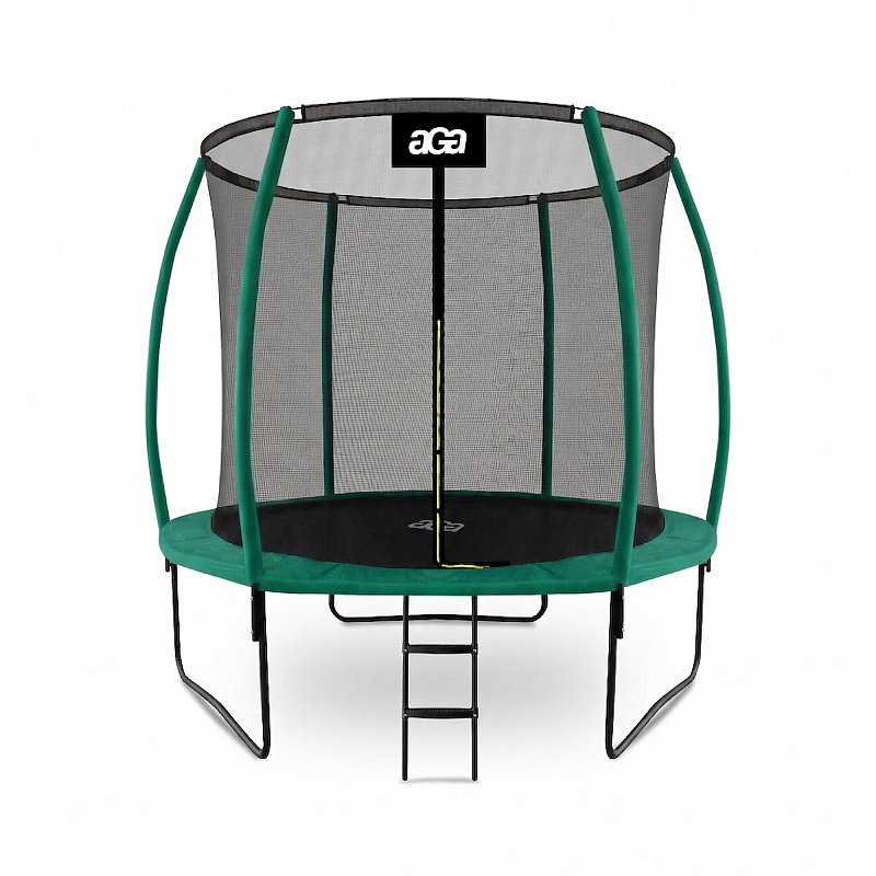 Aga SPORT EXCLUSIVE Trampoline 250 cm Dark Green + Safety Net + Ladder