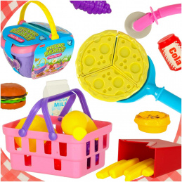 Picnic basket fast food pizza burger food provisions picnic snacks