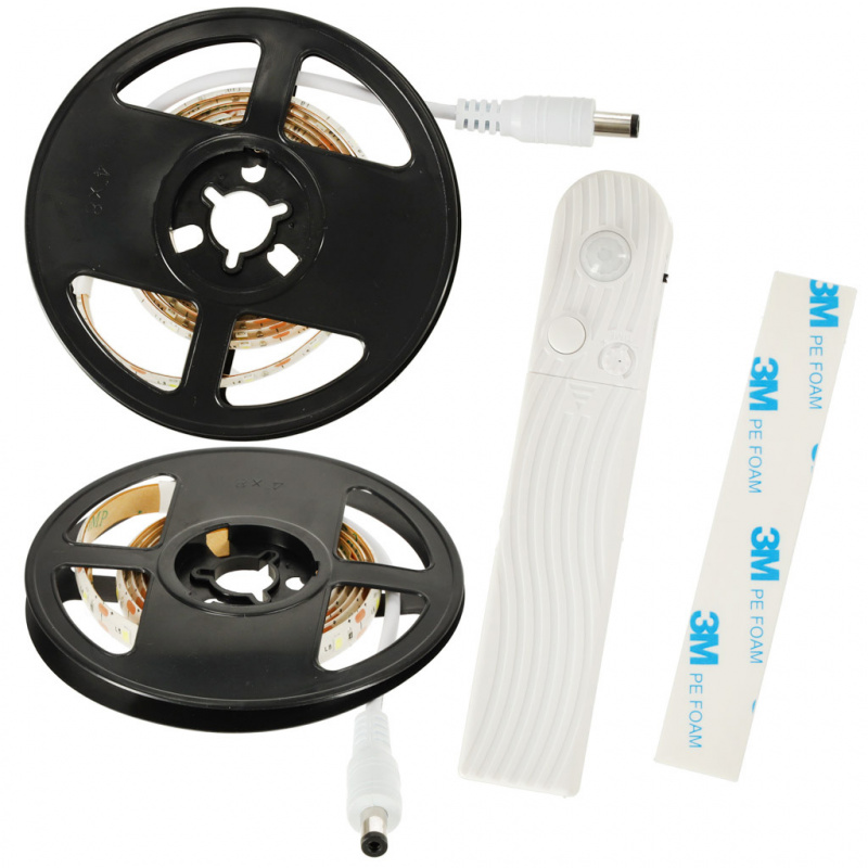Motion detector USB LED strip 1M warm white battery operated