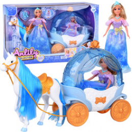 Fairy Tale Princess Doll in a Ball Gown + Royal Horse Carriage ZA5705 Universal