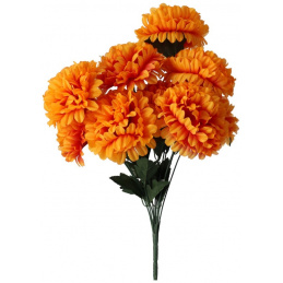 Bouquet of Artificial Flowers Orange Chrysanthemums - 58 cm