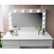 Aga Dressing table with mirror and lighting + stool Matte white