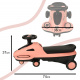 Gravity ride glowing LED wheels with music-playing scooter 74cm pink/black max. 100kg