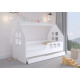 Wooden Toys Kids bed HOUSE 160x80 cm with drawer + mattress
