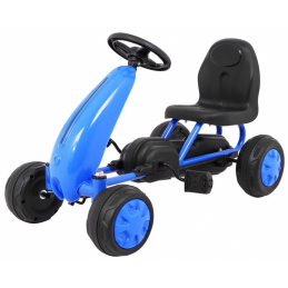 First Pedal Go-Kart for Youth Blue + Chain Drive + Rubber Wheels