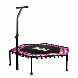 Aga FITNESS Trampoline 130 cm Pink + Handle - 2nd QUALITY