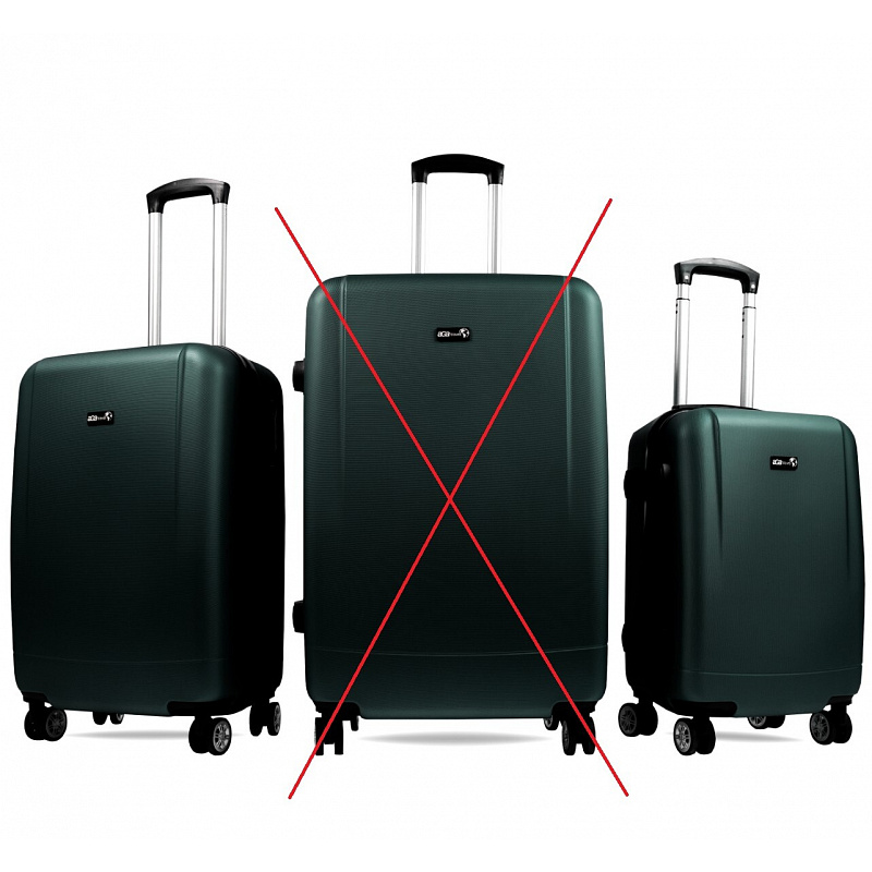 Aga Travel Set of Suitcases MR4656 Dark Green