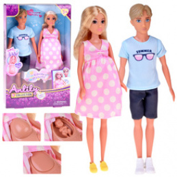 Set of family dolls: dad, mom, pregnant doll, baby, newborn ZA5700 universal