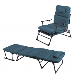 Linder Exclusiv Folding Lounger 2-in-1 Black/Blue