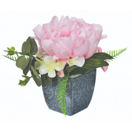 Artificial Hydrangea Plant in Pot Pink - 14 cm