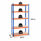 Aga Metal Shelf 180x90x40 cm 5 Shelves Blue/Orange