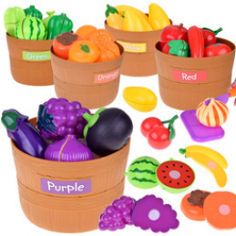 Vegetable and Fruit Cutting Set with Velcro + Color Learning - 34 pcs ZA5904 Universal