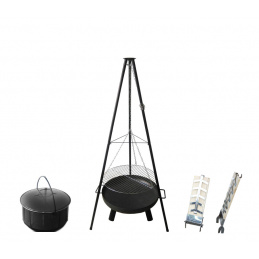 Aga Garden grill on tripod with 4in1 OSLO fireplace