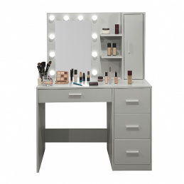 Aga Dressing Table with Mirror and Lighting Matte White