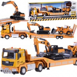 Tractor with trailer, excavator, and bulldozer - set with sound for a little construction worker ZA5008 universal