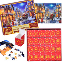 Advent Calendar PUZZLE - St. Santa in a VINTAGE style sleigh ZA5884 universal