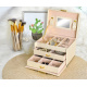 Jewellery box with key mirror beige ISO 6347