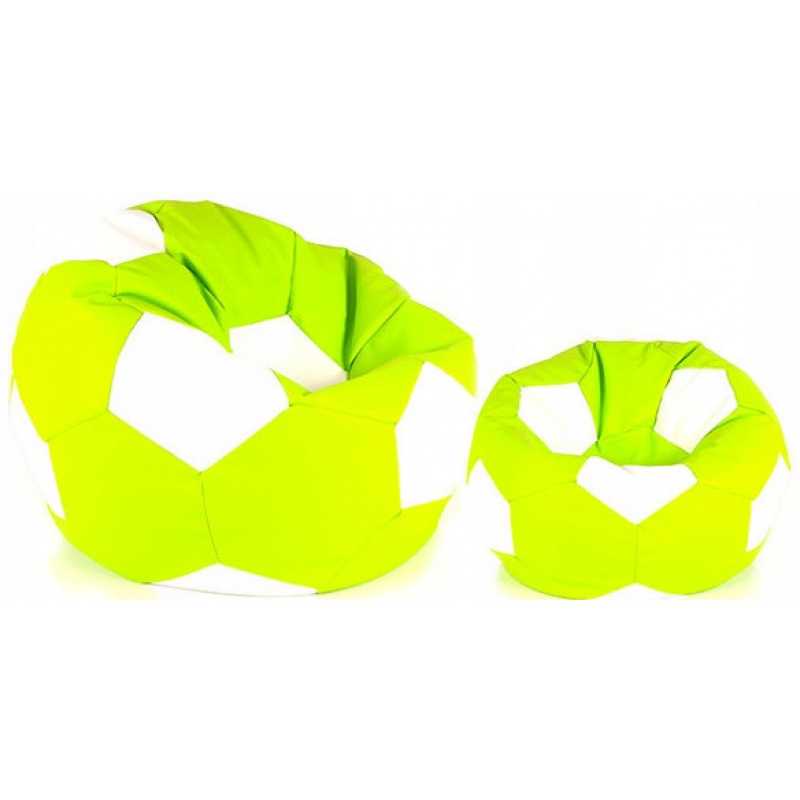Aga Sofa bag BALL XXXL White - Light green + footrest
