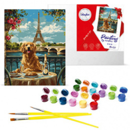Paint by Numbers Set Retriever in Paris KHO6627 40x50 AP0060 Universal